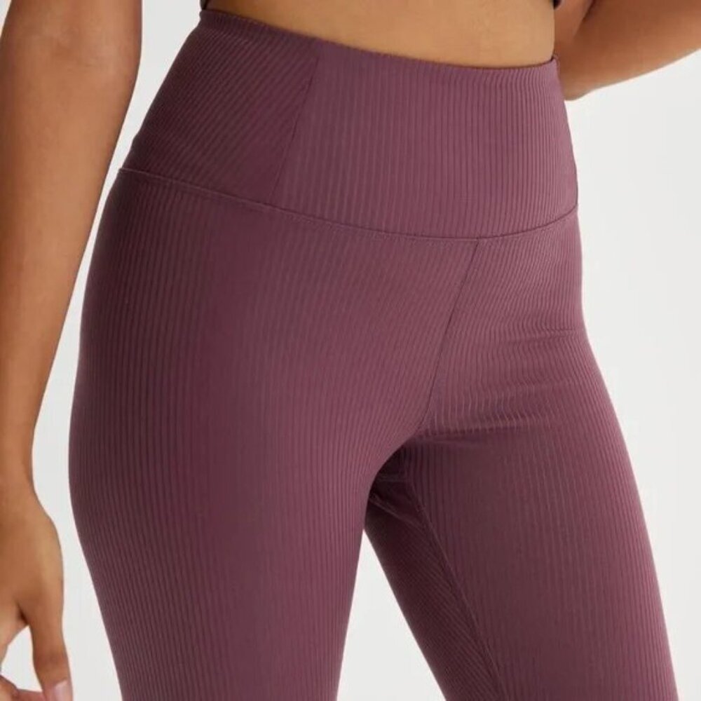 Girlfriend Collective Women Leggings Sz M Nwt Pink Mauve Ribbed High Rise Active